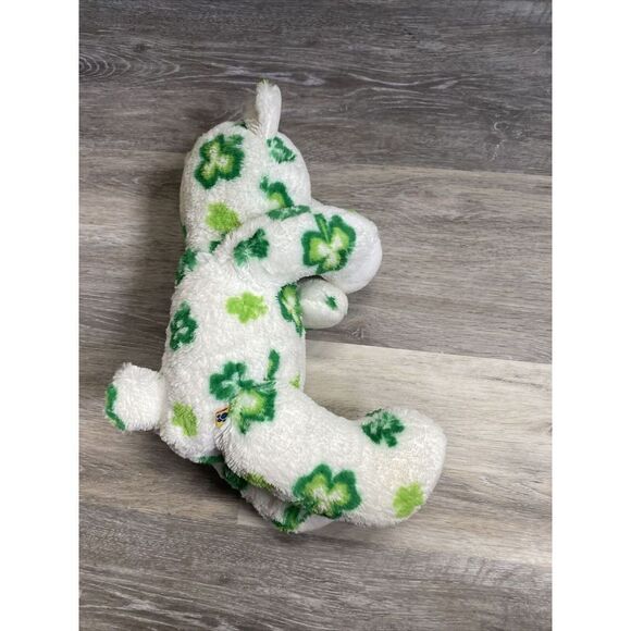 Build a Bear Shamrock Bear St Patricks Day White Green Irish Stuffed Plush BABW - Picture 5 of 9
